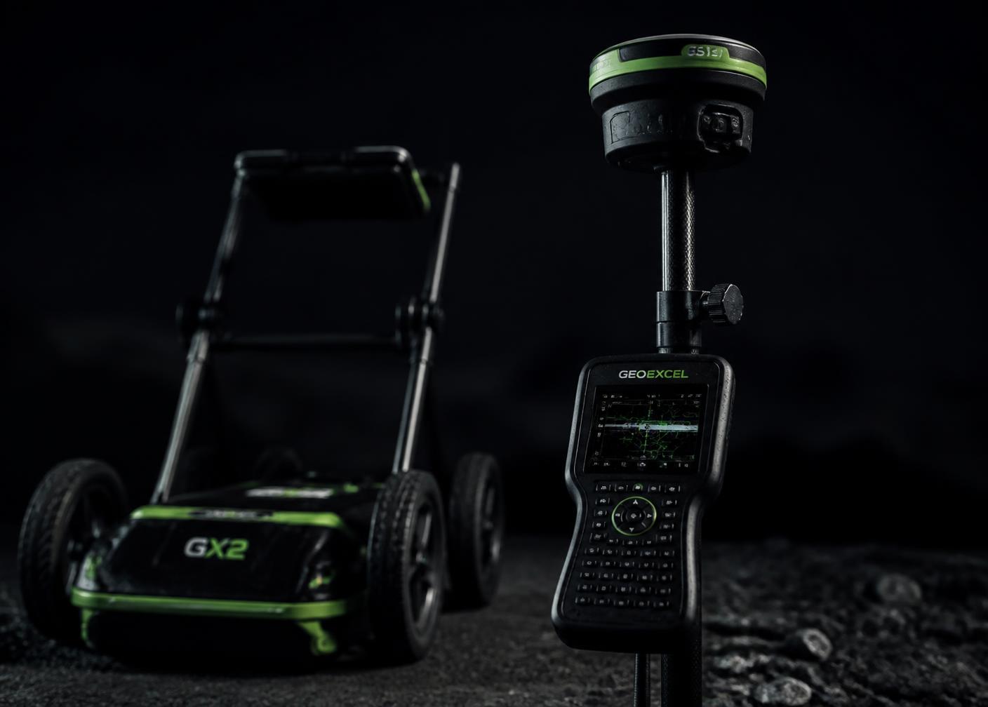 Ground penetrating radar and GPS survey equipment
